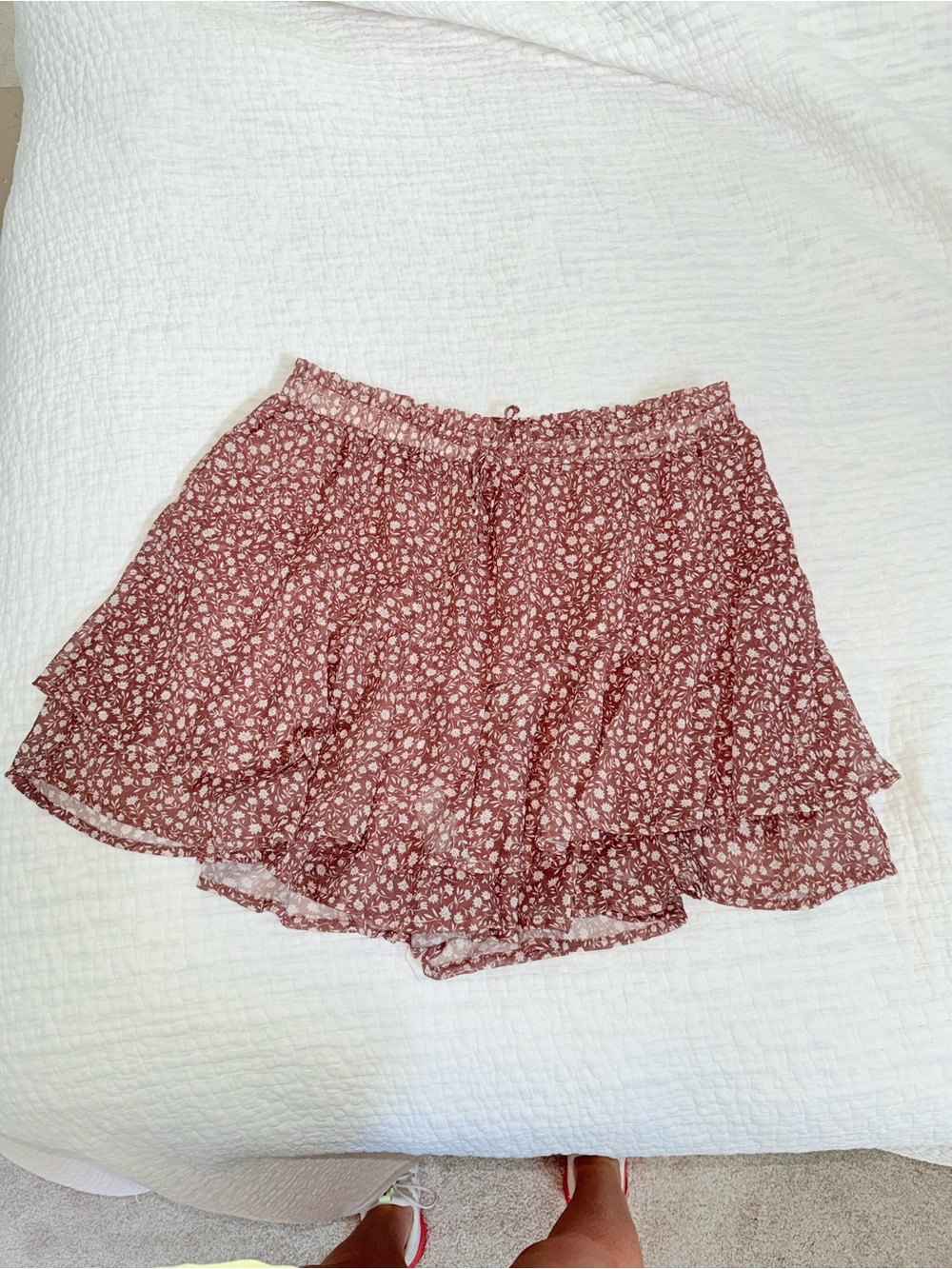 Ruffled Floral Mini Skort